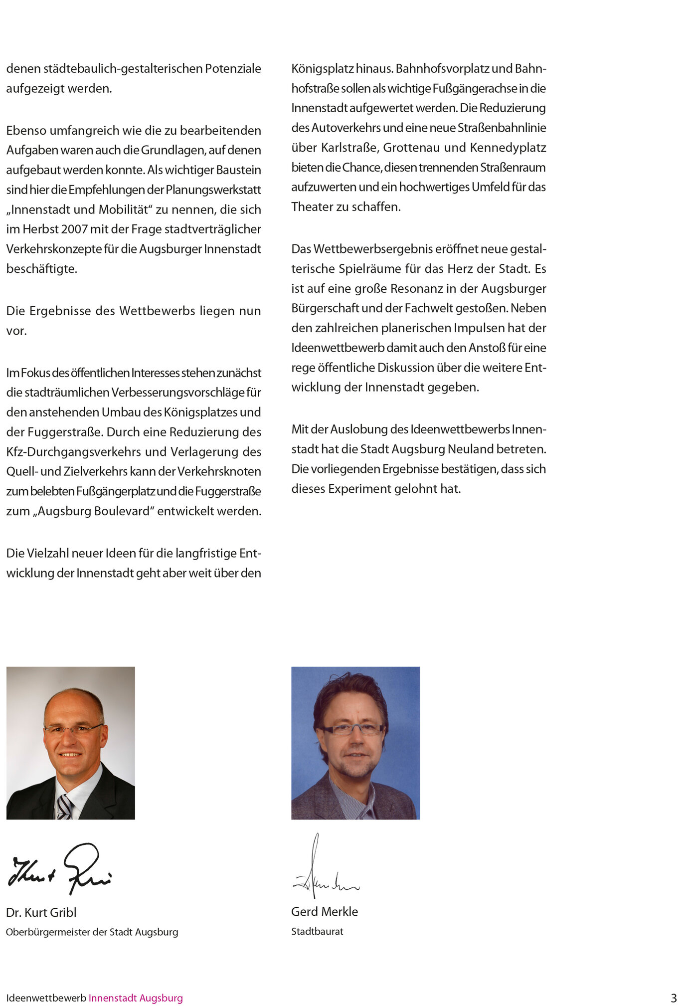 Public broschures with design competition results