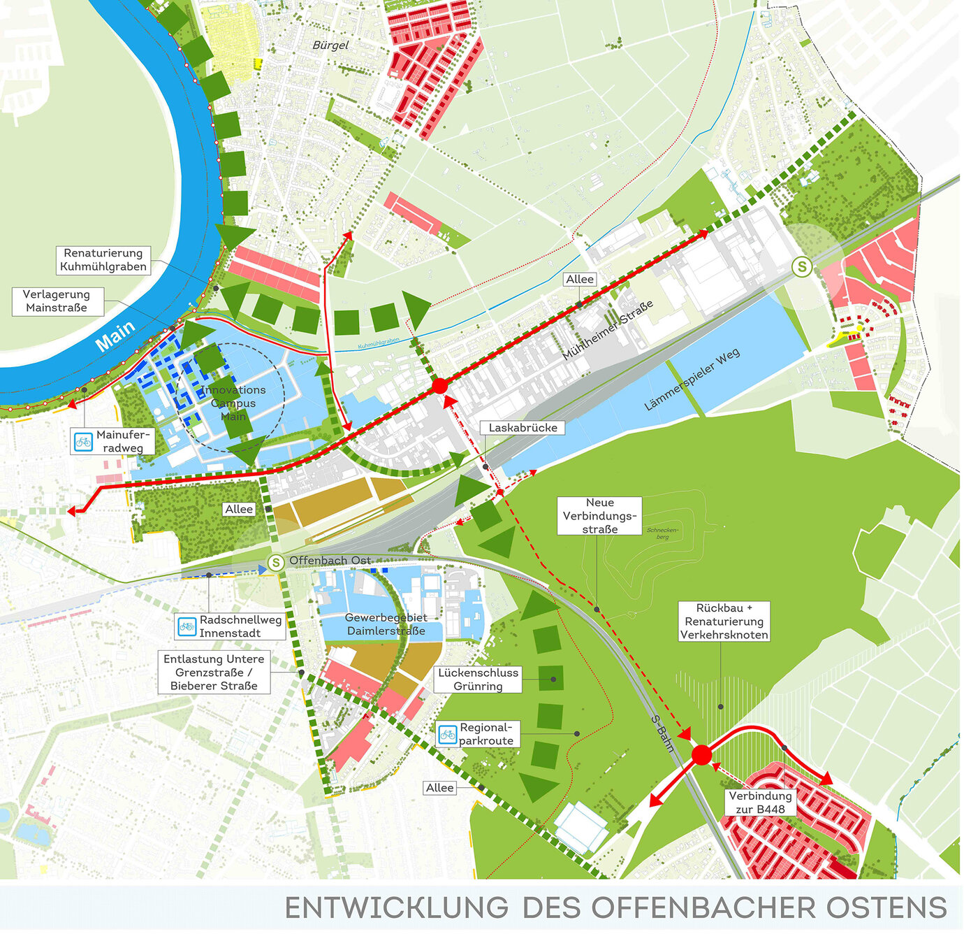 Masterplan Offenbach 2030: excerpt Development Area East