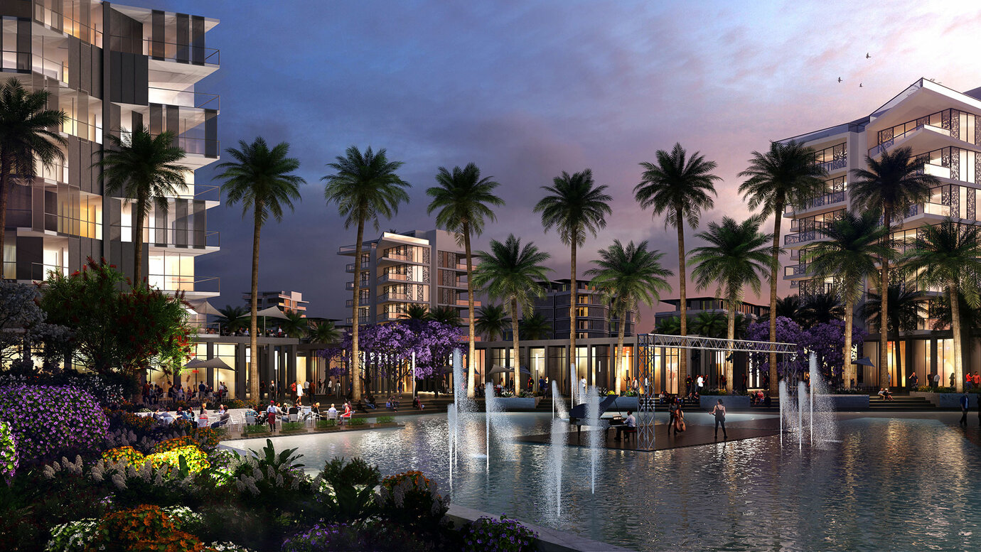 The mixed district with its central plaza serves as a public meeting point for the inhabitants