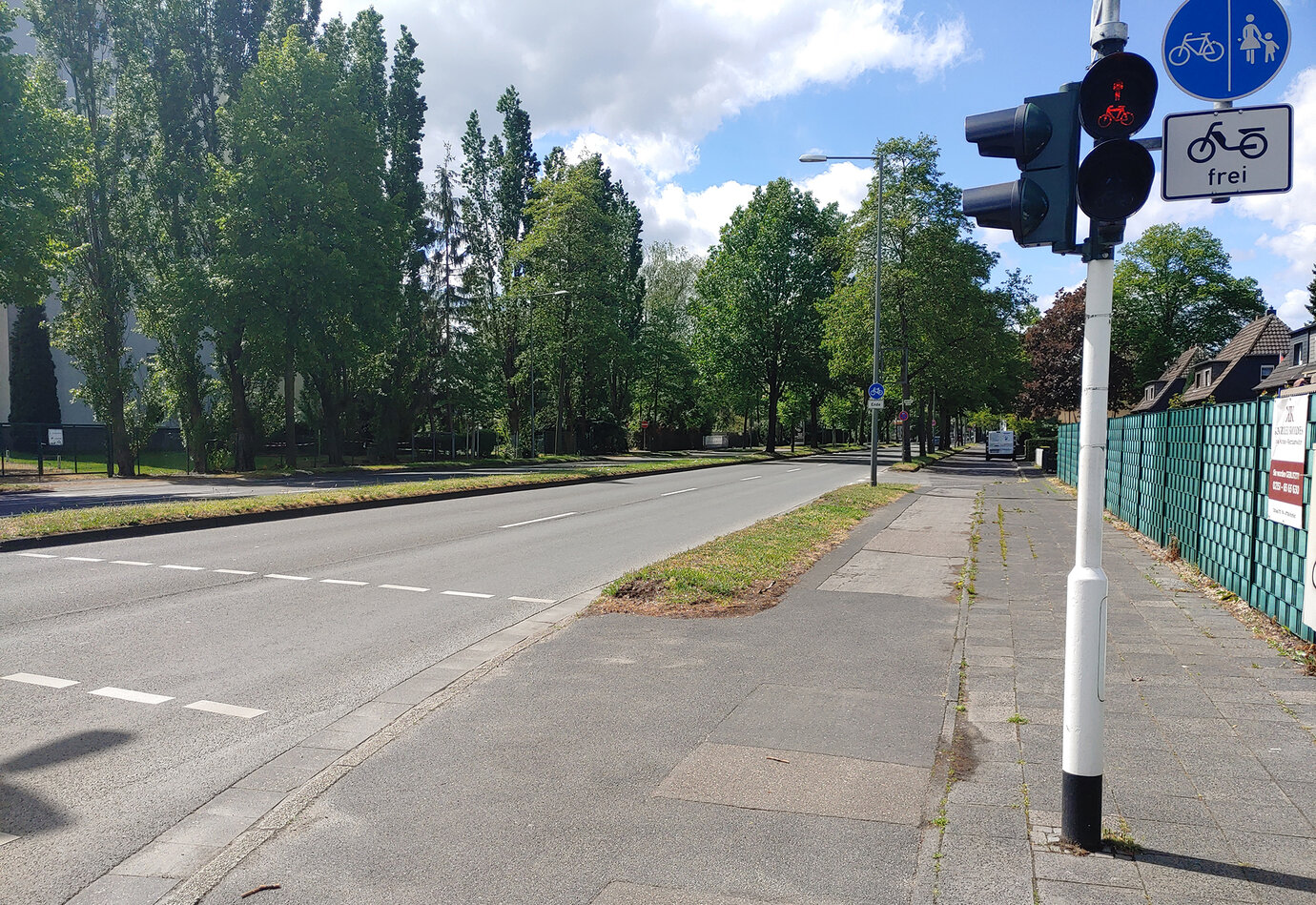 Existing situation in terms of cycle and pedestrian traffic