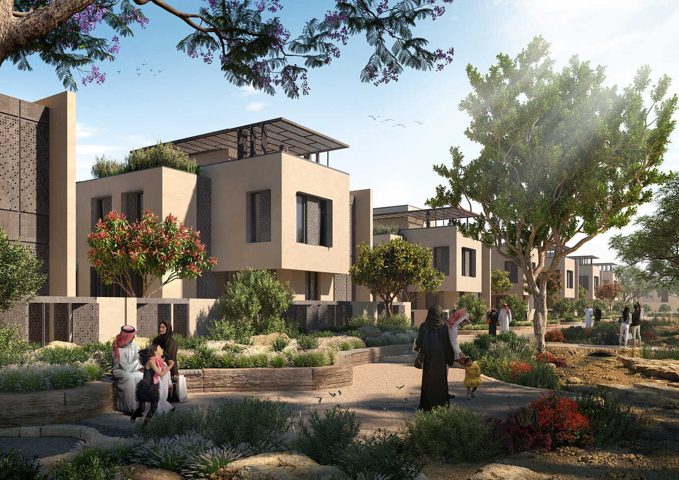 Park Impression showing strolling area and residential buffer