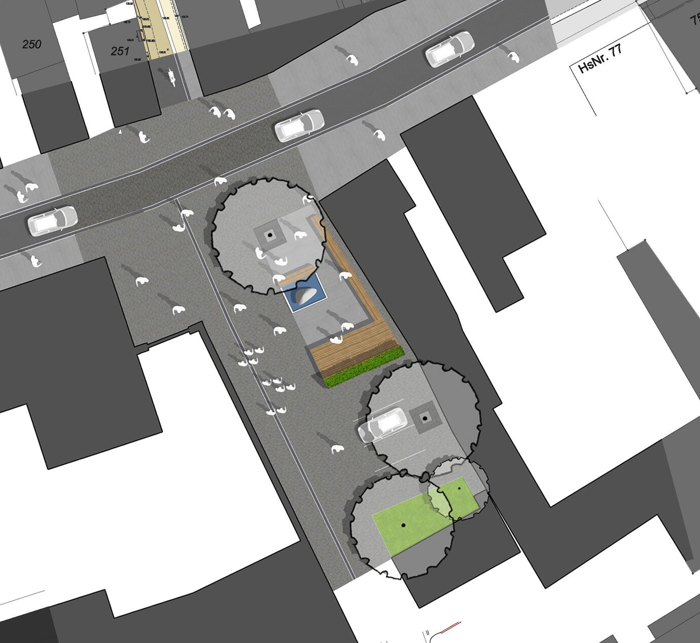 New Piazza Baugasse, overview sketch