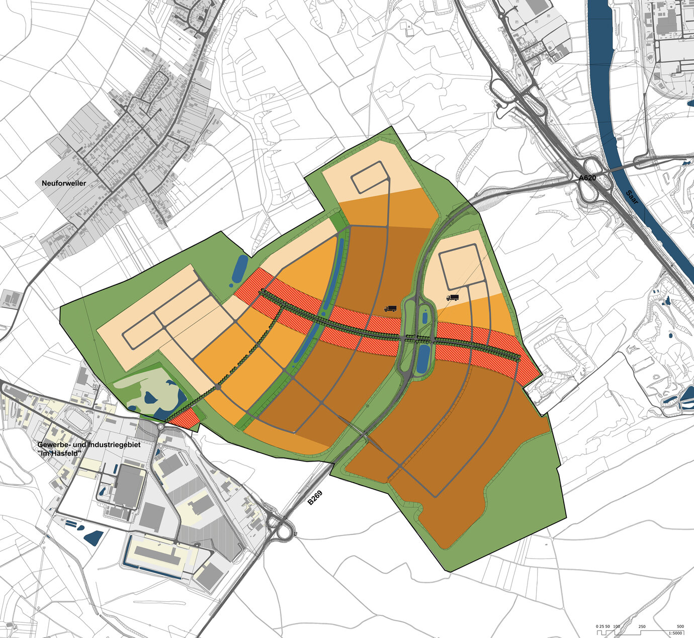 land use concept and building phases