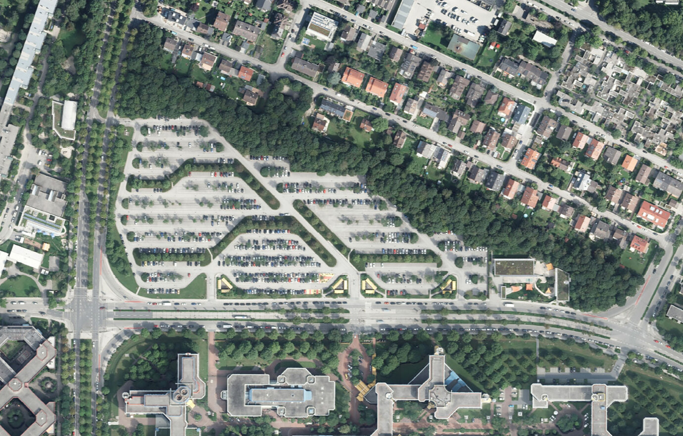 Aerial view of the “northern car park”