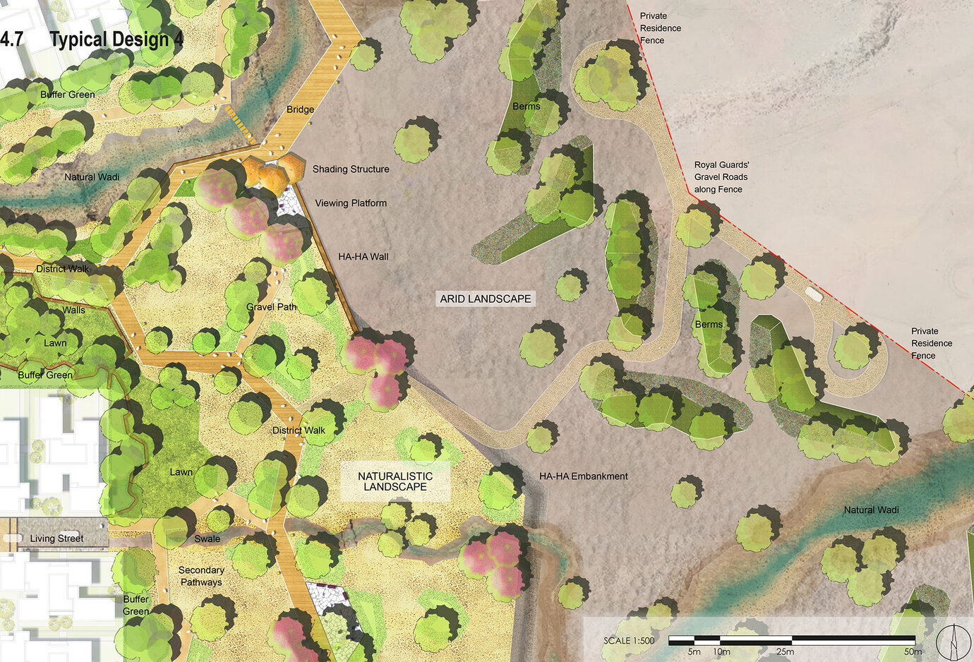 Illustrative zoom-in showing a typical design of the Private Residence Buffer