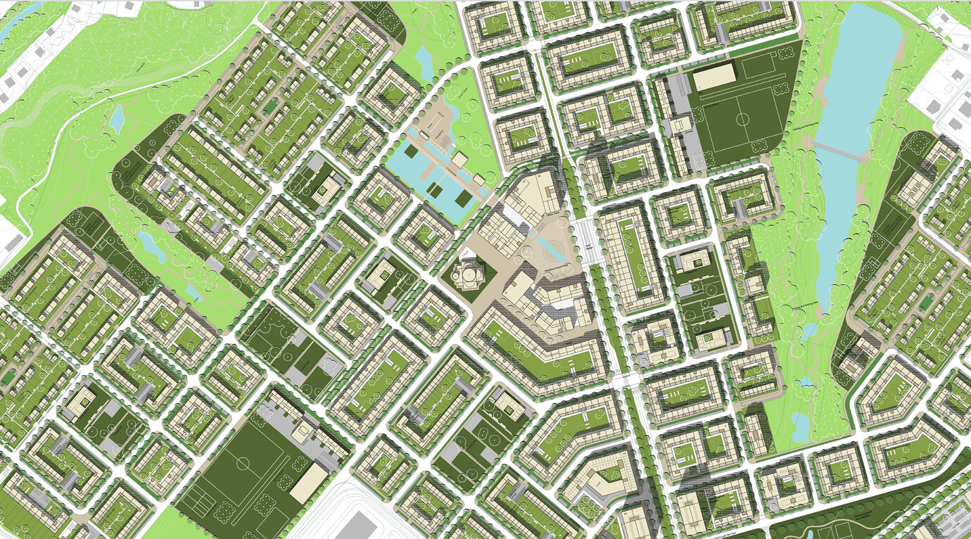 denser urban area