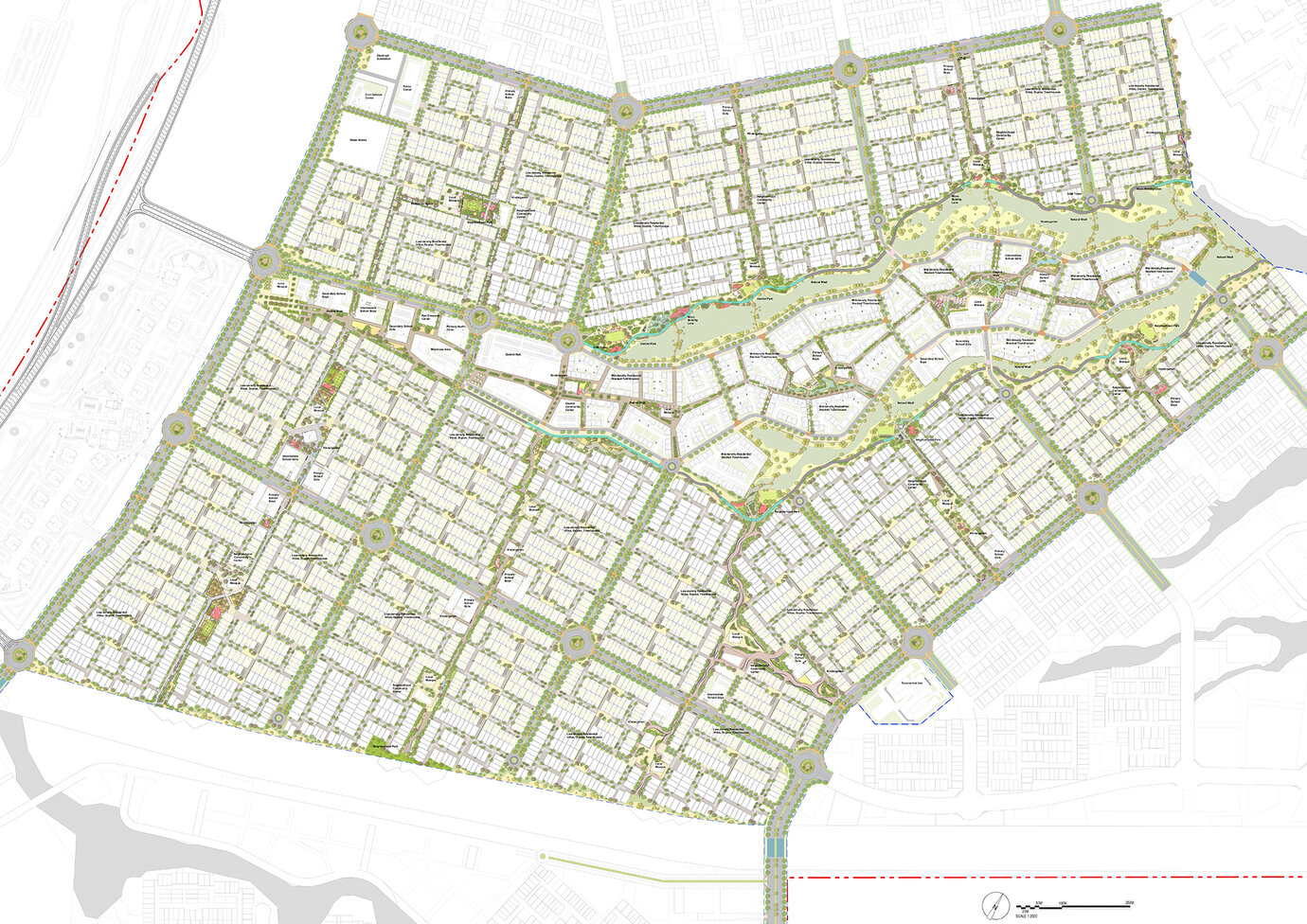 Illustrative overview plan for the open space plannng of Phase 1