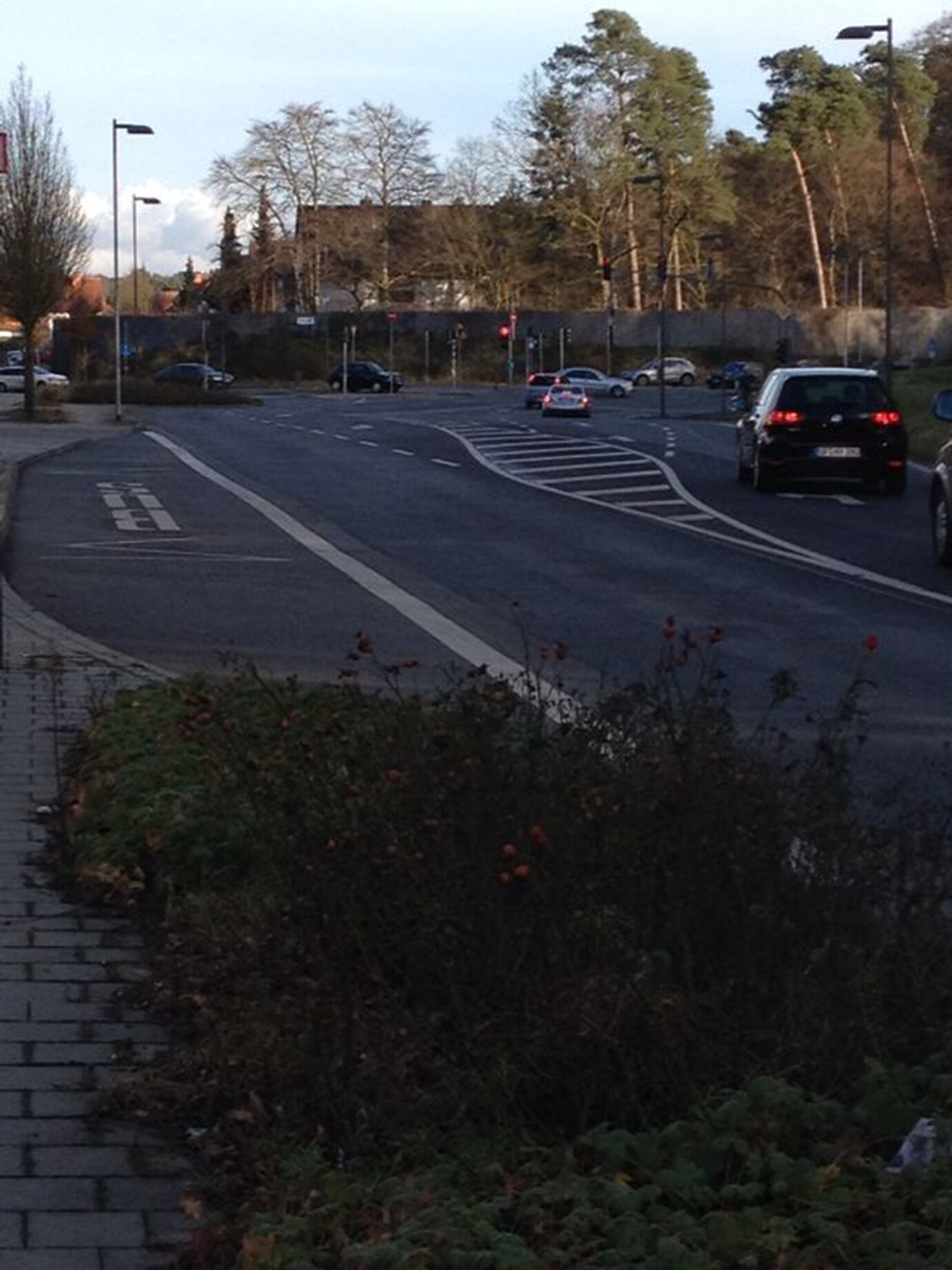 view from the west with bus stop